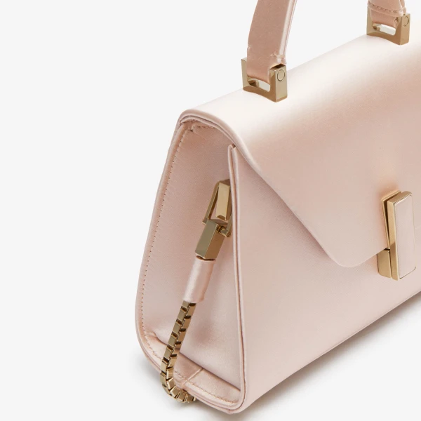 Valextra Iside Satin Top Handle Micro Bag in Powder Pink | Mini Bags | Luxury Shoes 