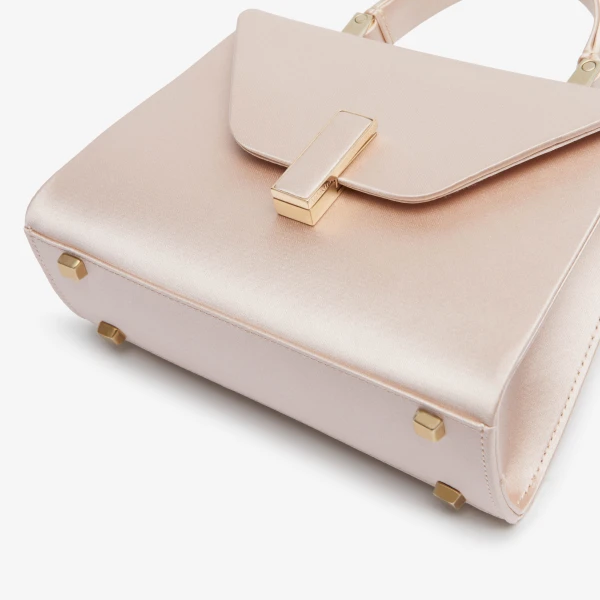 Valextra Iside Satin Top Handle Micro Bag in Powder Pink | Mini Bags | Luxury Shoes 