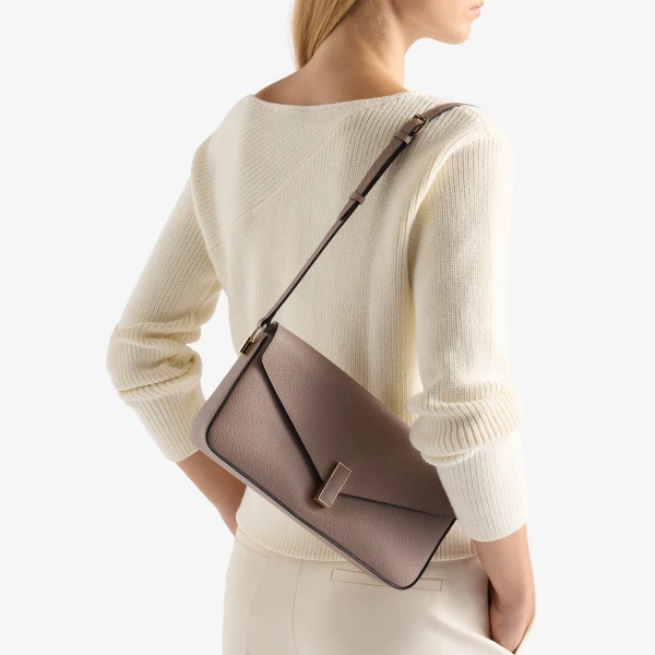 Valextra Iside Shoulder Bag in Sahara Brown | Shoulder & Crossbody Bags | Luxury Shoes 