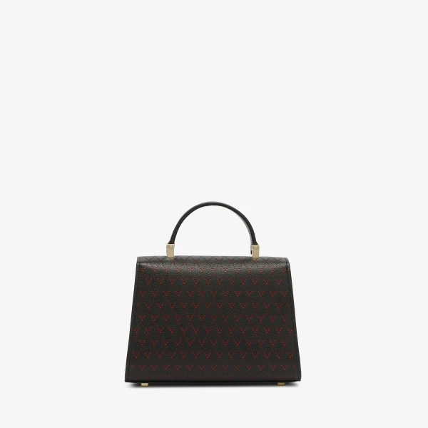 Valextra Iside Snake Crossbody Micro Bag in Black and Crimson Red | Shoulder & Crossbody Bags | Luxury Shoes 