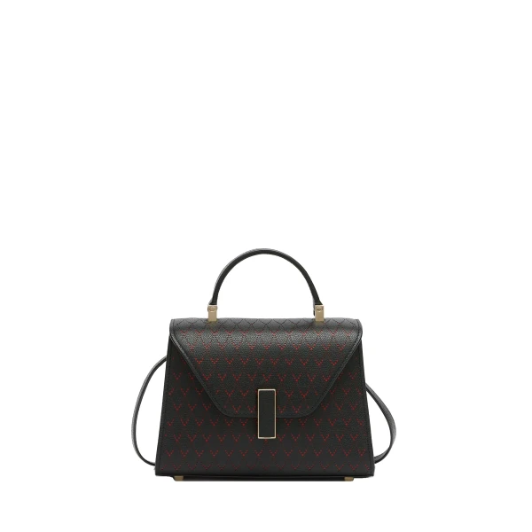Valextra Iside Snake Crossbody Micro Bag in Black and Crimson Red | Shoulder & Crossbody Bags | Luxury Shoes 
