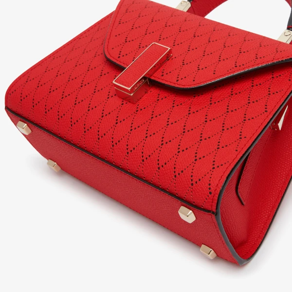 Valextra Iside Snake Crossbody Micro Bag in Crimson Red and Black | Shoulder & Crossbody Bags | Luxury Shoes 
