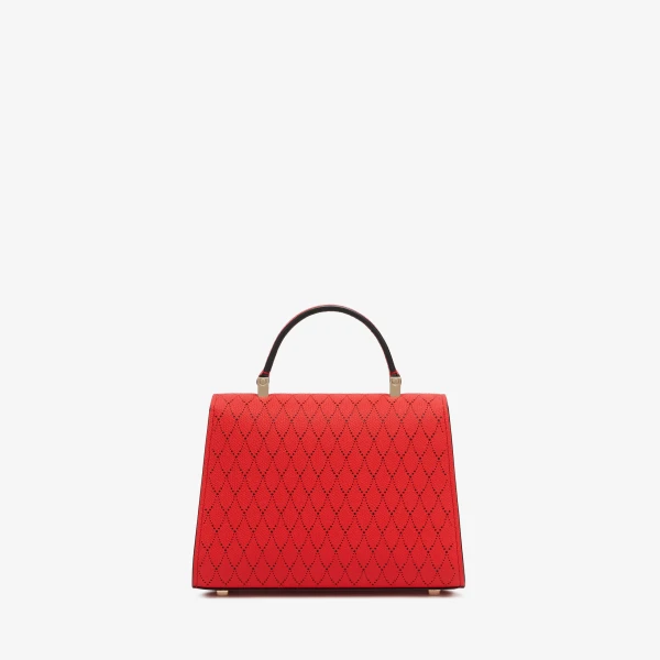 Valextra Iside Snake Crossbody Micro Bag in Crimson Red and Black | Shoulder & Crossbody Bags | Luxury Shoes 