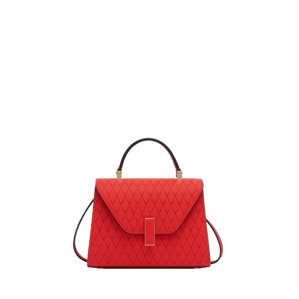 Valextra Iside Snake Crossbody Micro Bag in Crimson Red and Black | Shoulder & Crossbody Bags | Luxury Shoes 