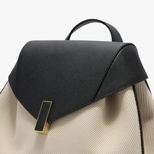 Valextra Iside Textured Canvas Backpack Medium in Grey and Black | Backpacks | Luxury Shoes 