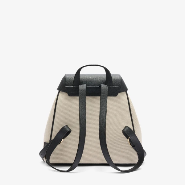 Valextra Iside Textured Canvas Backpack Medium in Grey and Black | Backpacks | Luxury Shoes 