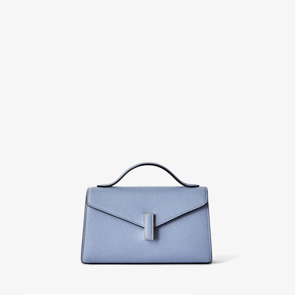 Valextra Iside Tin Top Handle Bag in Hydrangea Blue | Totes & Top-Handle Bags | Luxury Shoes 