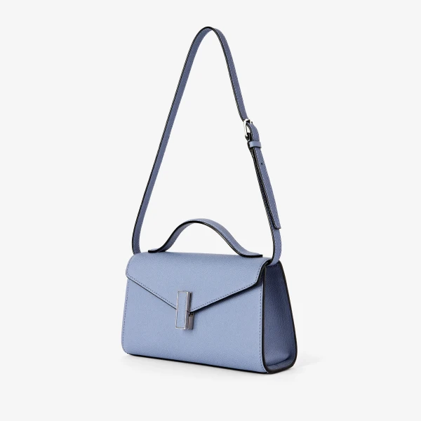 Valextra Iside Tin Top Handle Bag in Hydrangea Blue | Totes & Top-Handle Bags | Luxury Shoes 