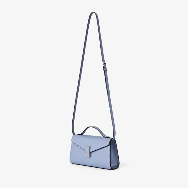 Valextra Iside Tin Top Handle Bag in Hydrangea Blue | Totes & Top-Handle Bags | Luxury Shoes 