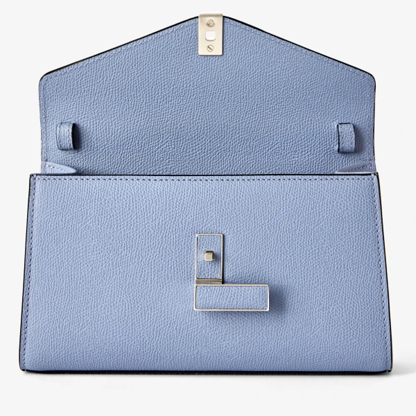 Valextra Iside Tin Top Handle Bag in Hydrangea Blue | Totes & Top-Handle Bags | Luxury Shoes 
