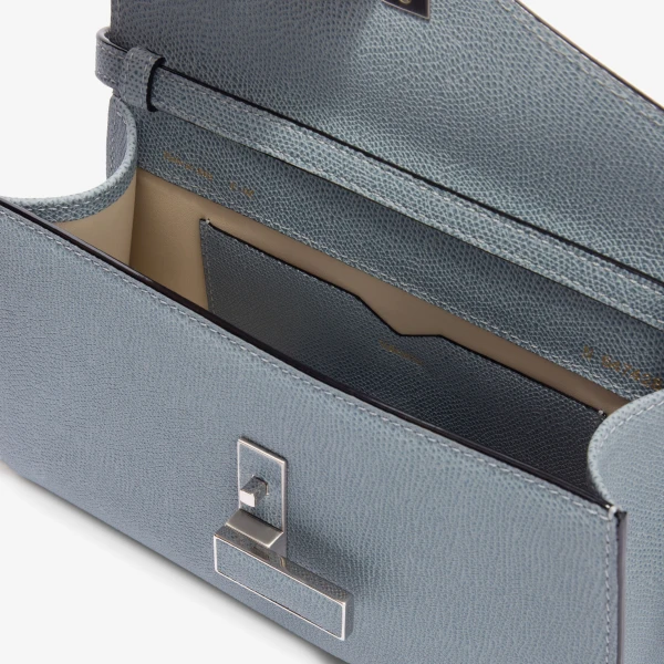 Valextra Iside Tin Top Handle Bag in Niagara Blue | Totes & Top-Handle Bags | Luxury Shoes 