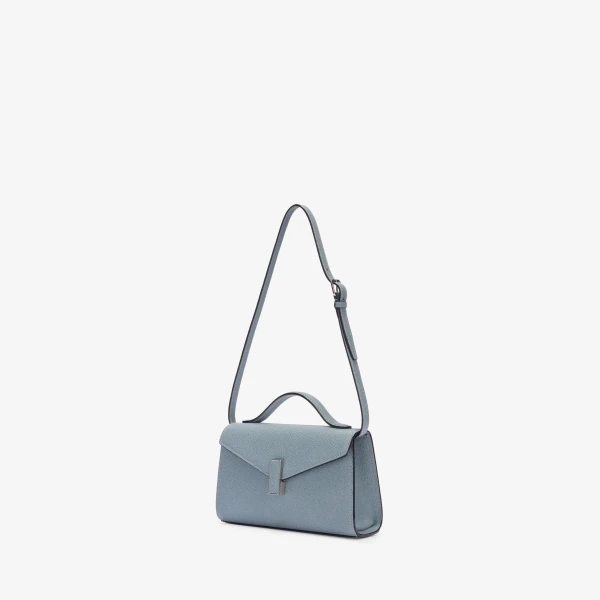 Valextra Iside Tin Top Handle Bag in Niagara Blue | Totes & Top-Handle Bags | Luxury Shoes 