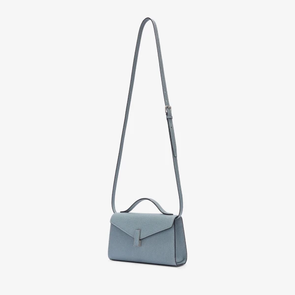 Valextra Iside Tin Top Handle Bag in Niagara Blue | Totes & Top-Handle Bags | Luxury Shoes 