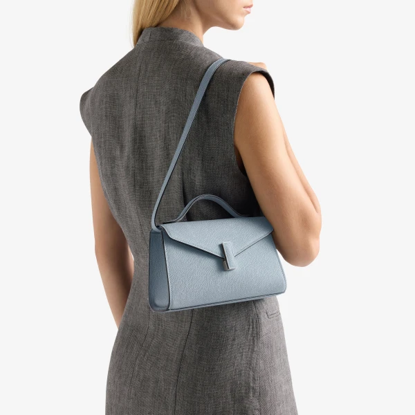 Valextra Iside Tin Top Handle Bag in Niagara Blue | Totes & Top-Handle Bags | Luxury Shoes 