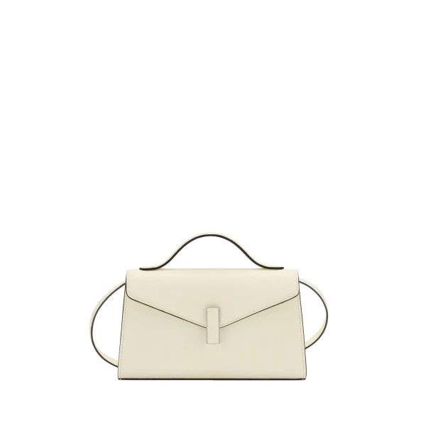 Iside Tin Top Handle Bag in Pergamena White