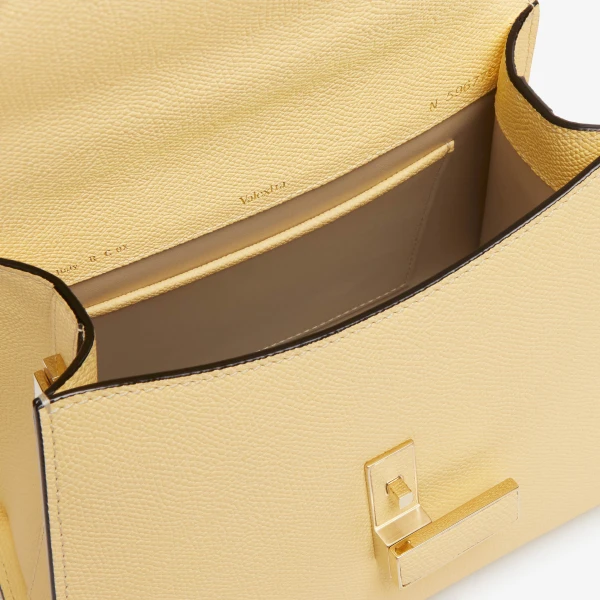 Valextra Iside Top Handle Mini Bag in Cream Yellow | Mini Bags | Luxury Shoes 
