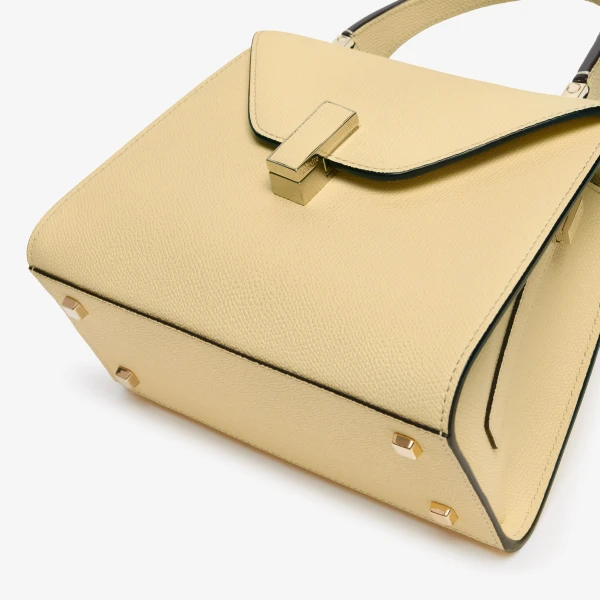 Valextra Iside Top Handle Mini Bag in Cream Yellow | Mini Bags | Luxury Shoes 