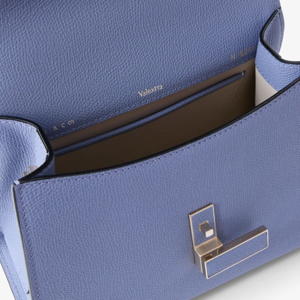 Valextra Iside Top Handle Mini Bag in Hydrangea Blue | Mini Bags | Luxury Shoes 