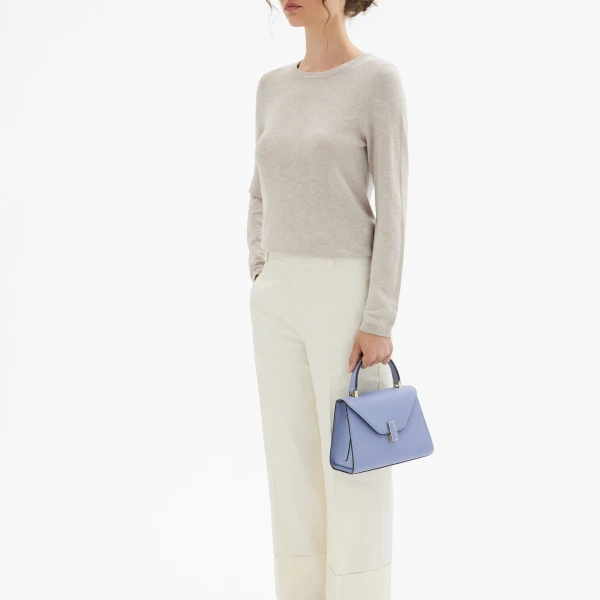 Valextra Iside Top Handle Mini Bag in Hydrangea Blue | Mini Bags | Luxury Shoes 