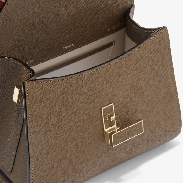 Valextra Iside Top Handle Mini Bag in Khaki | Mini Bags | Luxury Shoes 