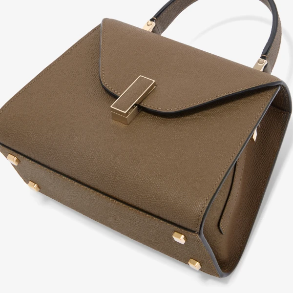 Valextra Iside Top Handle Mini Bag in Khaki | Mini Bags | Luxury Shoes 