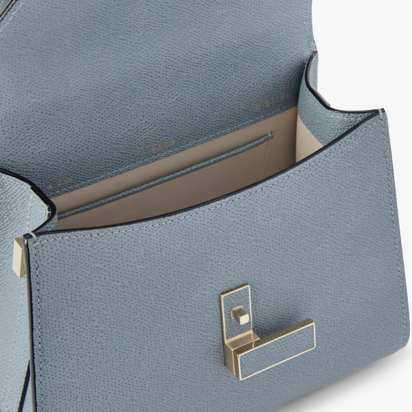 Valextra Iside Top Handle Mini Bag in Niagara Blue | Mini Bags | Luxury Shoes 