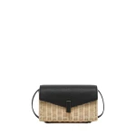 Valextra Iside Wicker Clutch in Beige and Black | Clutch Bags | Luxury Shoes 