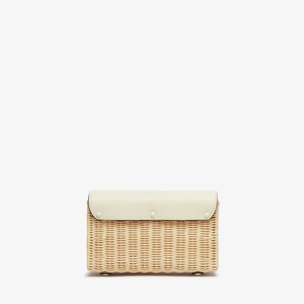 Valextra Iside Wicker Clutch in Beige and Pergamena White | Clutch Bags | Luxury Shoes 