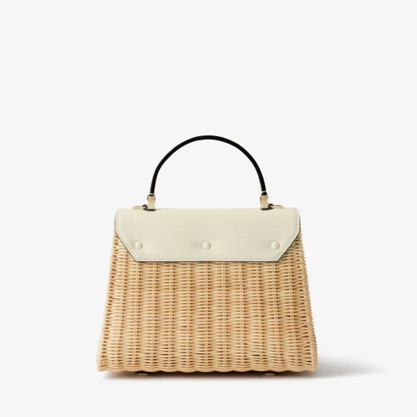 Valextra Iside Wicker Top Handle Medium Bag in Beige and Pergamena White | Totes & Top-Handle Bags | Luxury Shoes 