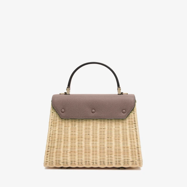 Valextra Iside Wicker Top Handle Medium Bag in Beige and Sahara | Totes & Top-Handle Bags | Luxury Shoes 