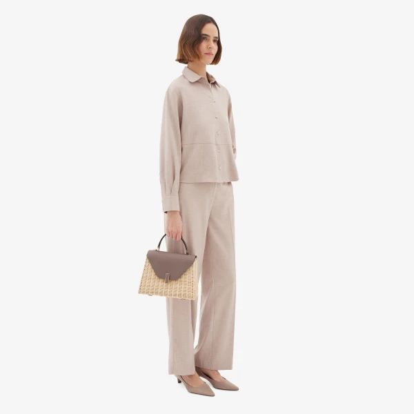 Valextra Iside Wicker Top Handle Medium Bag in Beige and Sahara | Totes & Top-Handle Bags | Luxury Shoes 