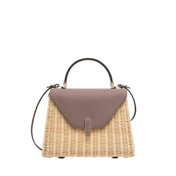 Valextra Iside Wicker Top Handle Medium Bag in Beige and Sahara | Totes & Top-Handle Bags | Luxury Shoes 