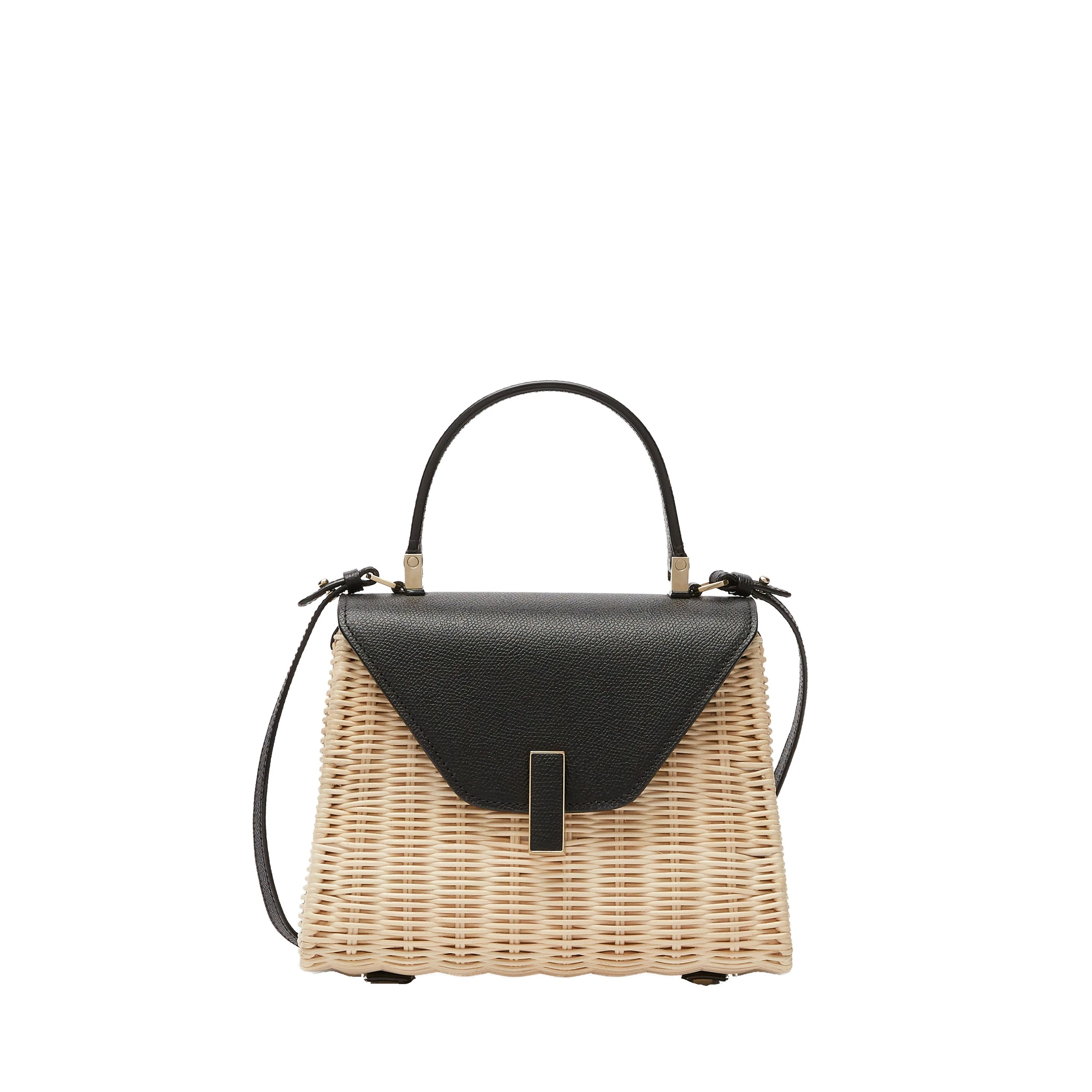 Valextra Iside Wicker Top Handle Mini Bag in Beige and Black Valextra Iside Wicker Top Handle Mini Bag in Beige and Black | Mini Bags | Luxury Shoes