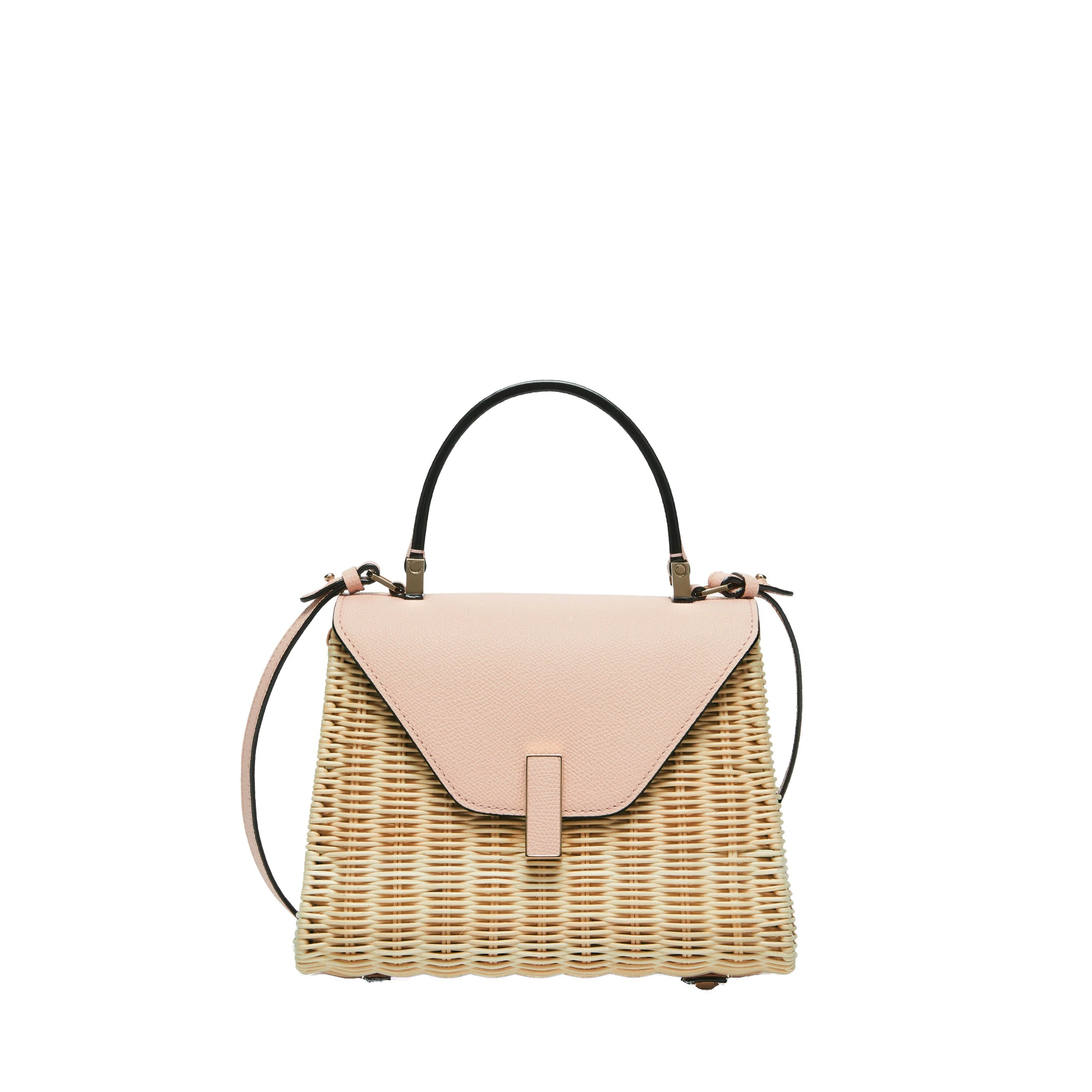 Valextra Iside Wicker Top Handle Mini Bag in Beige and Bonne Mine Pink Valextra Iside Wicker Top Handle Mini Bag in Beige and Bonne Mine Pink | Mini Bags | Luxury Shoes