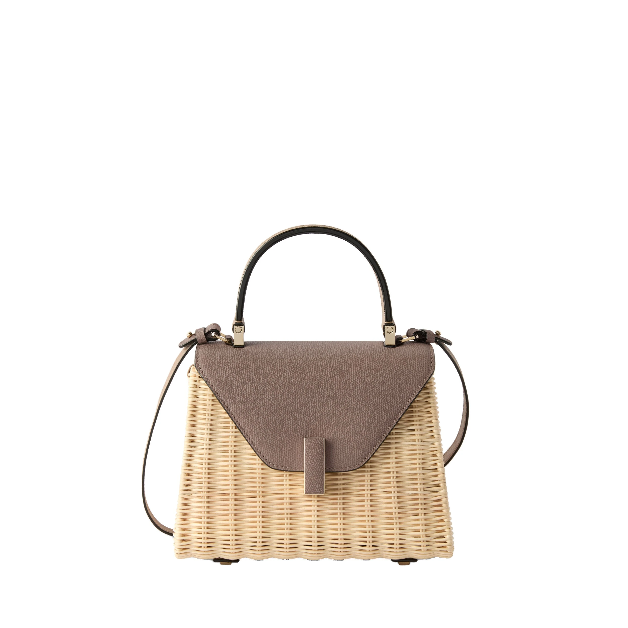 Valextra Iside Wicker Top Handle Mini Bag in Beige and Sahara Valextra Iside Wicker Top Handle Mini Bag in Beige and Sahara | Mini Bags | Luxury Shoes