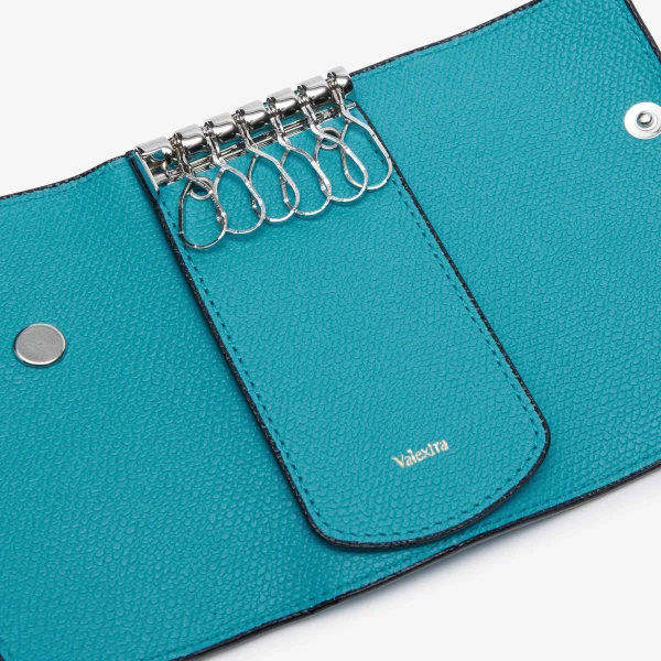 Valextra Key Holder 6 Hooks in Aquamarine Blue | Keys Holder | Luxury Shoes 