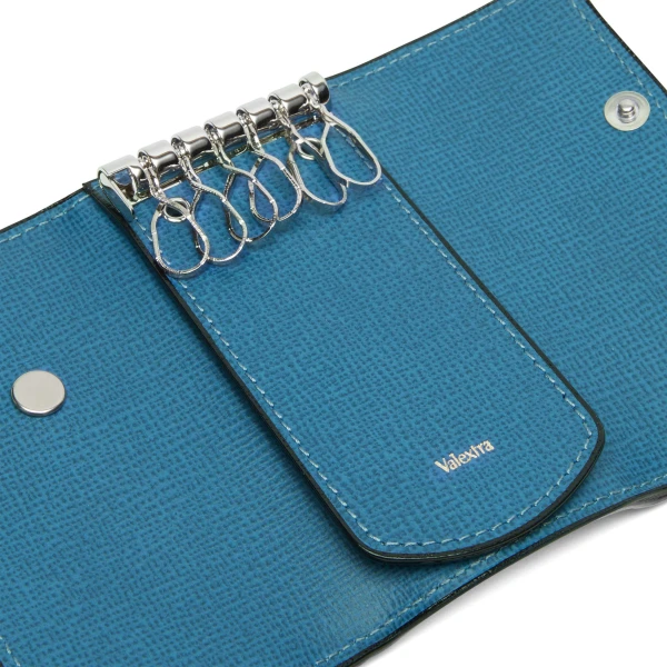 Valextra Key Holder 6 Hooks with Button in Cobalt Blue | Keys Holder | Luxury Shoes 