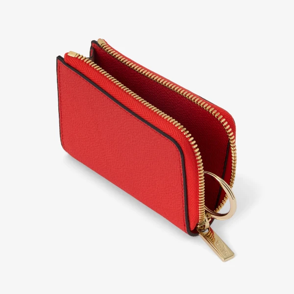 Valextra Key Holder Zip Around in Crimson Red | Keys Holder | Luxury Shoes 