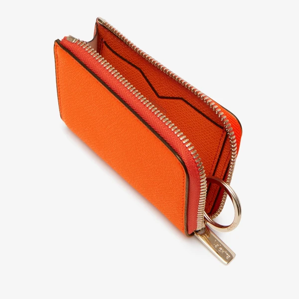 Valextra Key Holder Zip Around in Lobster Red | Keys Holder | Luxury Shoes 