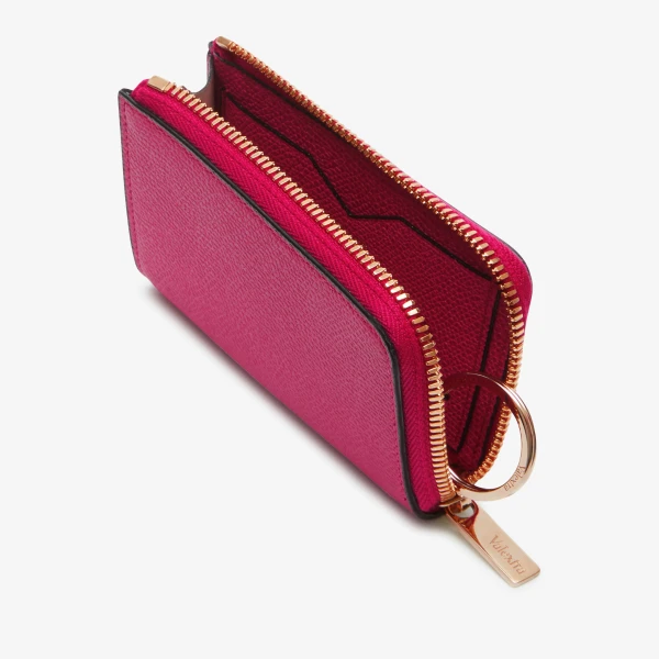Valextra Key Holder Zip Around in Magenta Red | Keys Holder | Luxury Shoes 