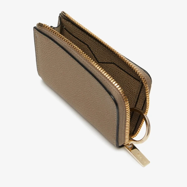 Valextra Key Holder Zip Around in Oyster Brown | Keys Holder | Luxury Shoes 