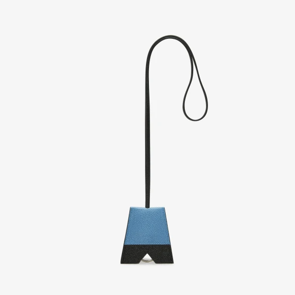 Valextra Key Holder with Lanyard in Nebula Blue and Black | Keys Holder | Luxury Shoes 