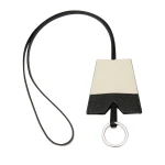 Valextra Key Holder with Lanyard in Pergamena White and Black | Keys Holder | Luxury Shoes 