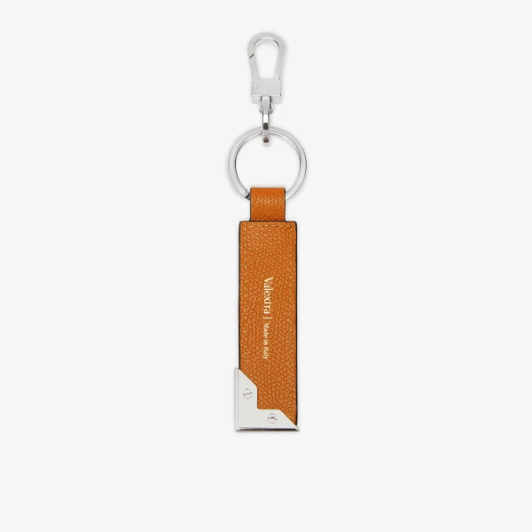 Valextra Key Holder with Metal Corner in Havana Brown | Keys Holder | Luxury Shoes 