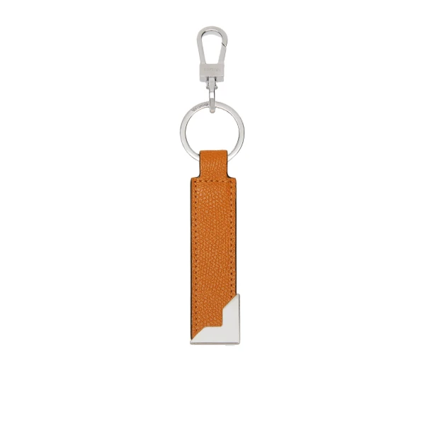 Valextra Key Holder with Metal Corner in Havana Brown | Keys Holder | Luxury Shoes 