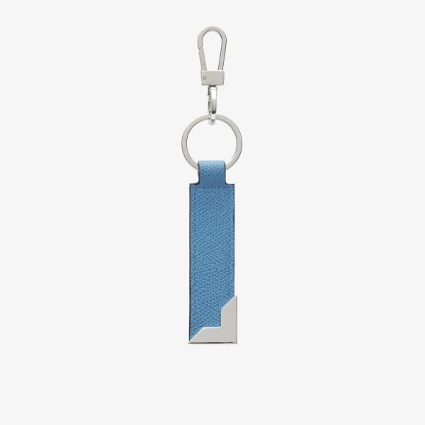 Valextra Key Holder with Metal Corner in Nebula Blue | Keys Holder | Luxury Shoes 