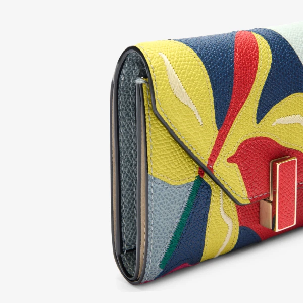 Valextra Lily Iside Fold Wallet in Niagara and Colour Mix | Wallets & Purses | Luxury Shoes 