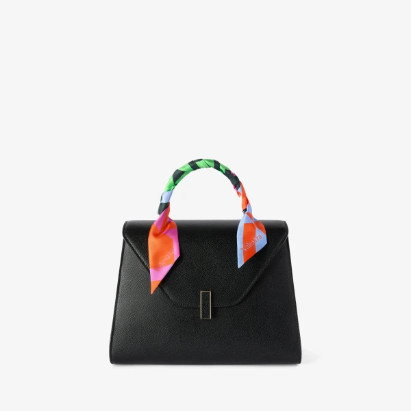 Valextra Love Lines Silk Band in Black and Colour Mix | Scarves | Luxury Shoes 