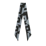 Valextra Love Lines Silk Band in Niagara Blue and Black | Scarves | Luxury Shoes 