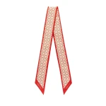 Valextra Love Silk Band in Pergamena White and Crimson Red | Scarves | Luxury Shoes 